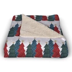 Christmas Tree Trio Sherpa Fleece Blanket -Michaels Shop D673256S 2