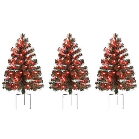3ct. Pre-Lit Alexa Enabled Pathway Artificial Christmas Tree Set 5 3ct. Pre-Lit Alexa Enabled Pathway Artificial Christmas Tree Set - Image 3