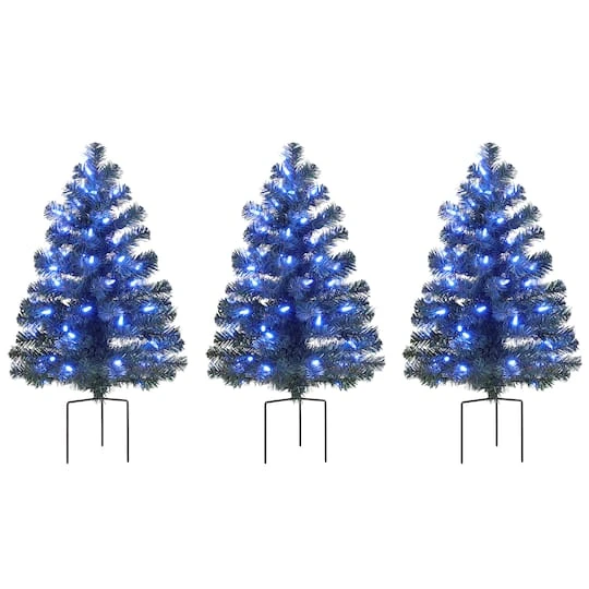 3ct. Pre-Lit Alexa Enabled Pathway Artificial Christmas Tree Set 7 3ct. Pre-Lit Alexa Enabled Pathway Artificial Christmas Tree Set - Image 5
