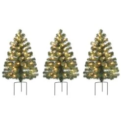 3ct. Pre-Lit Alexa Enabled Pathway Artificial Christmas Tree Set 19 3ct. Pre-Lit Alexa Enabled Pathway Artificial Christmas Tree Set -Michaels Shop D674164S 6