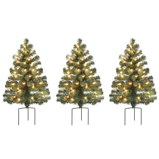 3ct. Pre-Lit Alexa Enabled Pathway Artificial Christmas Tree Set 9 3ct. Pre-Lit Alexa Enabled Pathway Artificial Christmas Tree Set - Image 7