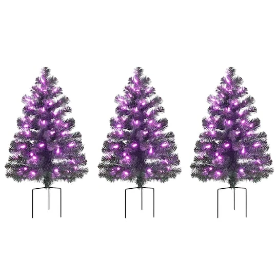 3ct. Pre-Lit Alexa Enabled Pathway Artificial Christmas Tree Set 10 3ct. Pre-Lit Alexa Enabled Pathway Artificial Christmas Tree Set - Image 8