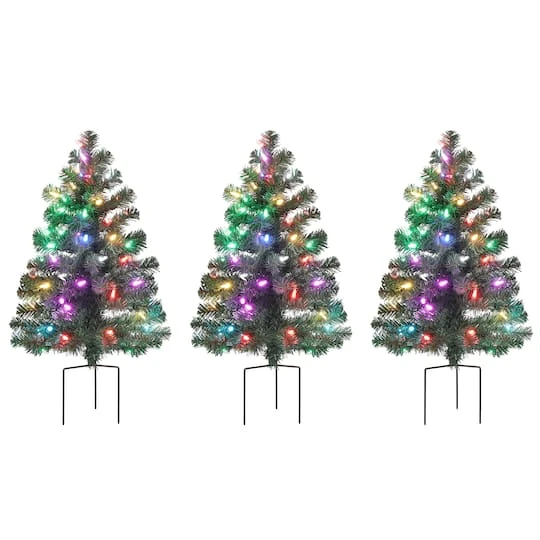 3ct. Pre-Lit Alexa Enabled Pathway Artificial Christmas Tree Set 11 3ct. Pre-Lit Alexa Enabled Pathway Artificial Christmas Tree Set - Image 9