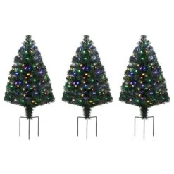 3ct. Pre-Lit Alexa Enabled Pathway Green Artificial Christmas Tree Set -Michaels Shop D674165S 2