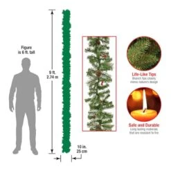 9ft. Evergreen & Cashmere Tips Garland -Michaels Shop D675906S 15