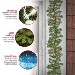 9ft. Evergreen & Cashmere Tips Garland -Michaels Shop D675906S 16