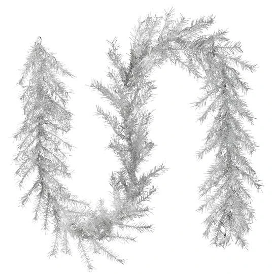 9ft. Pre-Lit Crystal Silver Metallic Garland 10 9ft. Pre-Lit Crystal Silver Metallic Garland - Image 8