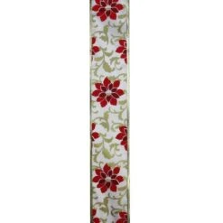 Northlight 2.5" X 10yd. Wired Poinsettia Christmas Craft Ribbon, 12ct. -Michaels Shop D676179S 2