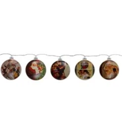Northlight Norman Rockwell Glass Christmas Disc Lights Set, 5ct. -Michaels Shop D676183S 3