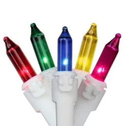 Northlight 100ct. Mini Icicle Christmas Light Set With White Wire Multicolored -Michaels Shop D676190S 1