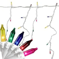 Northlight 100ct. Mini Icicle Christmas Light Set With White Wire Multicolored -Michaels Shop D676190S 2 1