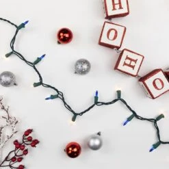 Northlight 100ct. Mini Christmas String Lights With Green Wire Blue/Clear -Michaels Shop D676192S 13