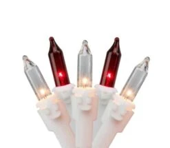 Northlight 100ct. Mini Icicle Christmas Light Set With White Wire Red And White -Michaels Shop D676194S 1