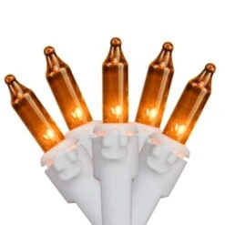 Northlight 50ct. Mini Christmas String Lights With White Wire Orange -Michaels Shop D676203S 1 1