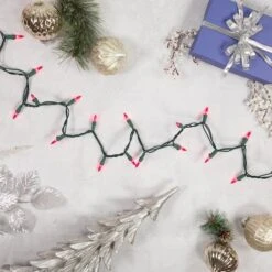 Northlight 100ct. Mini Christmas String Lights With Green Wire Pink -Michaels Shop D676205S 12