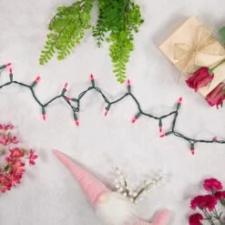 Northlight 100ct. Mini Christmas String Lights With Green Wire Pink -Michaels Shop D676205S 3