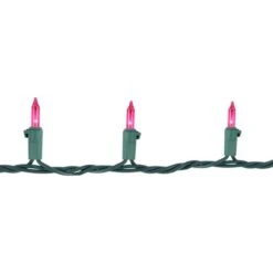 Northlight 100ct. Mini Christmas String Lights With Green Wire Pink -Michaels Shop D676205S 5