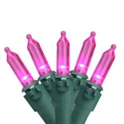 Northlight 50ct. LED Mini Christmas String Lights With Green Wire Pink -Michaels Shop D676222S 11