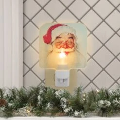 Northlight 6" Norman Rockwell 'Santa Claus' Glass Christmas Night Light -Michaels Shop D676230S 2