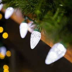 Northlight 100ct. Faceted LED C9 Christmas String Lights Pure White -Michaels Shop D676257S 12