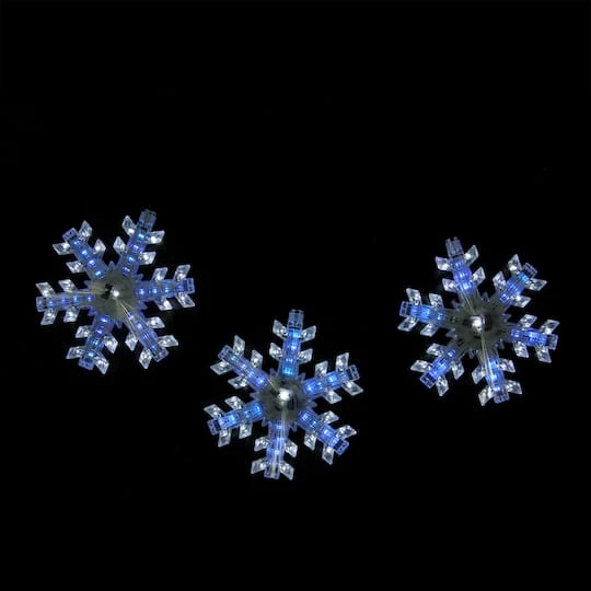 Northlight 3ct. Cascading White And Blue LED Snowfall Snowflake Christmas Light Set 5 Northlight 3ct. Cascading White And Blue LED Snowfall Snowflake Christmas Light Set - Image 3