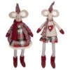 Northlight 17" Boy & Girl Sitting Plush Christmas Mice Figure Set -Michaels Shop D676299S 1