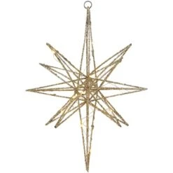 Northlight 12'' Warm White LED Lighted B/O Gold Glittered Geometric Star Christmas Decoration -Michaels Shop D676325S 11