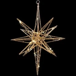 Northlight 12'' Warm White LED Lighted B/O Gold Glittered Geometric Star Christmas Decoration -Michaels Shop D676325S 13