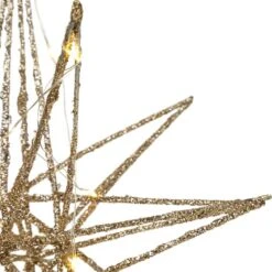 Northlight 12'' Warm White LED Lighted B/O Gold Glittered Geometric Star Christmas Decoration -Michaels Shop D676325S 14
