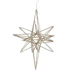 Northlight 12'' Warm White LED Lighted B/O Gold Glittered Geometric Star Christmas Decoration -Michaels Shop D676325S 2