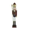 Northlight 48'' Brown And White Wooden Christmas Nutcracker King With Scepter Decoration -Michaels Shop D676331S 1