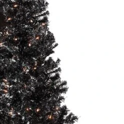 Northlight 6ft. Pre-Lit Black Tinsel Artificial Christmas Tree, Clear Lights -Michaels Shop D676628S 2