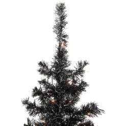 Northlight 6ft. Pre-Lit Black Tinsel Artificial Christmas Tree, Clear Lights -Michaels Shop D676628S 4
