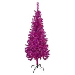 Northlight 6ft. Pre-Lit Pink Tinsel Artificial Christmas Tree, Clear Lights 9 Northlight 6ft. Pre-Lit Pink Tinsel Artificial Christmas Tree, Clear Lights -Michaels Shop D676636S 1 1