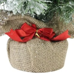 Northlight 18" Unlit Flocked Pine Artificial Christmas Tree In Burlap Base -Michaels Shop D676640S 5