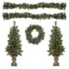 Northlight 5-Piece Pre-Lit Frosted Verona Berry Pine Artificial Christmas Entryway Set -Michaels Shop D676656S 1