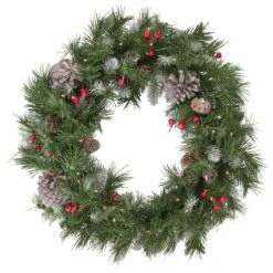 Northlight 5-Piece Pre-Lit Frosted Verona Berry Pine Artificial Christmas Entryway Set -Michaels Shop D676656S 4