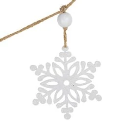 Northlight 4.75ft. Snowflake & Frosted Pine With Wooden Beads Christmas Garland -Michaels Shop D676709S 15