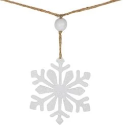 Northlight 4.75ft. Snowflake & Frosted Pine With Wooden Beads Christmas Garland -Michaels Shop D676709S 16