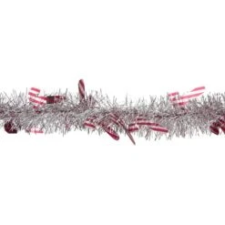 Northlight 50ft. Silver Christmas Candy Cane Wrapped Tinsel Garland -Michaels Shop D676711S 3
