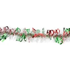 Northlight 50ft. White, Red & Green Christmas HO HO HO Wrapped Tinsel Garland -Michaels Shop D676712S 3