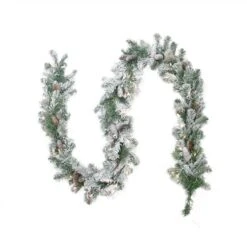 Northlight 9ft. Pre-Lit Flocked Victoria Pine Christmas Garland