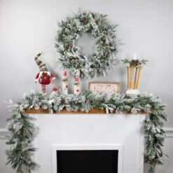 Northlight 9ft. Pre-Lit Flocked Mixed Rosemary Emerald Pine Christmas Garland -Michaels Shop D676714S 11