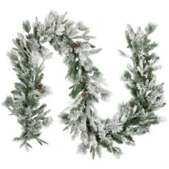 Northlight 9ft. Pre-Lit Flocked Mixed Rosemary Emerald Pine Christmas Garland -Michaels Shop D676714S 12