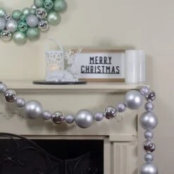 Northlight 6ft. Shatterproof Ball 3-Finish Silver Splendor Christmas Garland -Michaels Shop D676721S 2