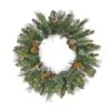 First Traditions™ 24'' Pre-Lit Artificial North Conway Wreath With Glittery Cones And Eucalyptus -Michaels Shop D677530S 1