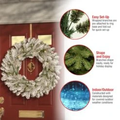 30" LED Snowy Sheffield Spruce Wreath -Michaels Shop D677559S 16