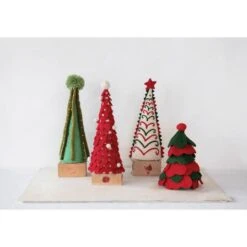 Hello Honey® 13" Red & White Wool Felt Tree With Pom Poms -Michaels Shop D758775S 2