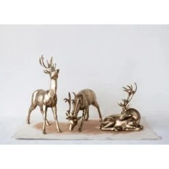 Hello Honey® 13" Decorative Gold Bowing Deer Figurine -Michaels Shop D758801S 2