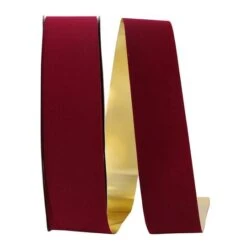 JAM Paper 2.5" X 100yd. Velvet Gold Back Ribbon Holiday Red -Michaels Shop M20009425 1